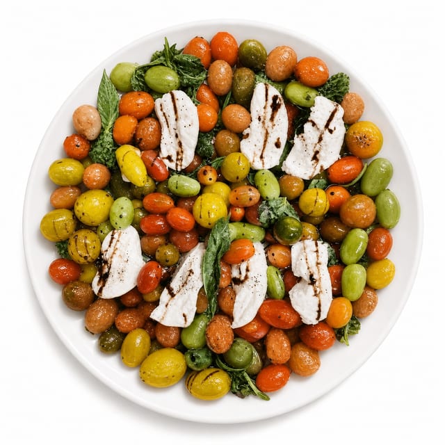 Caprese Salad Plate with Buffalo Mozzarella (Half Tray Serves 8).