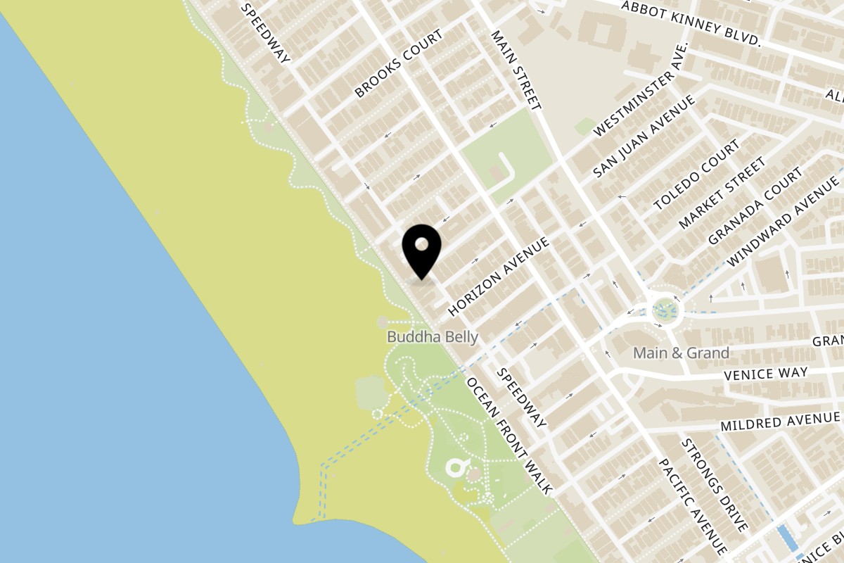 Map showing the location of FABIOS PASTA on 1301 Ocean Front Walk # 7 in Venice